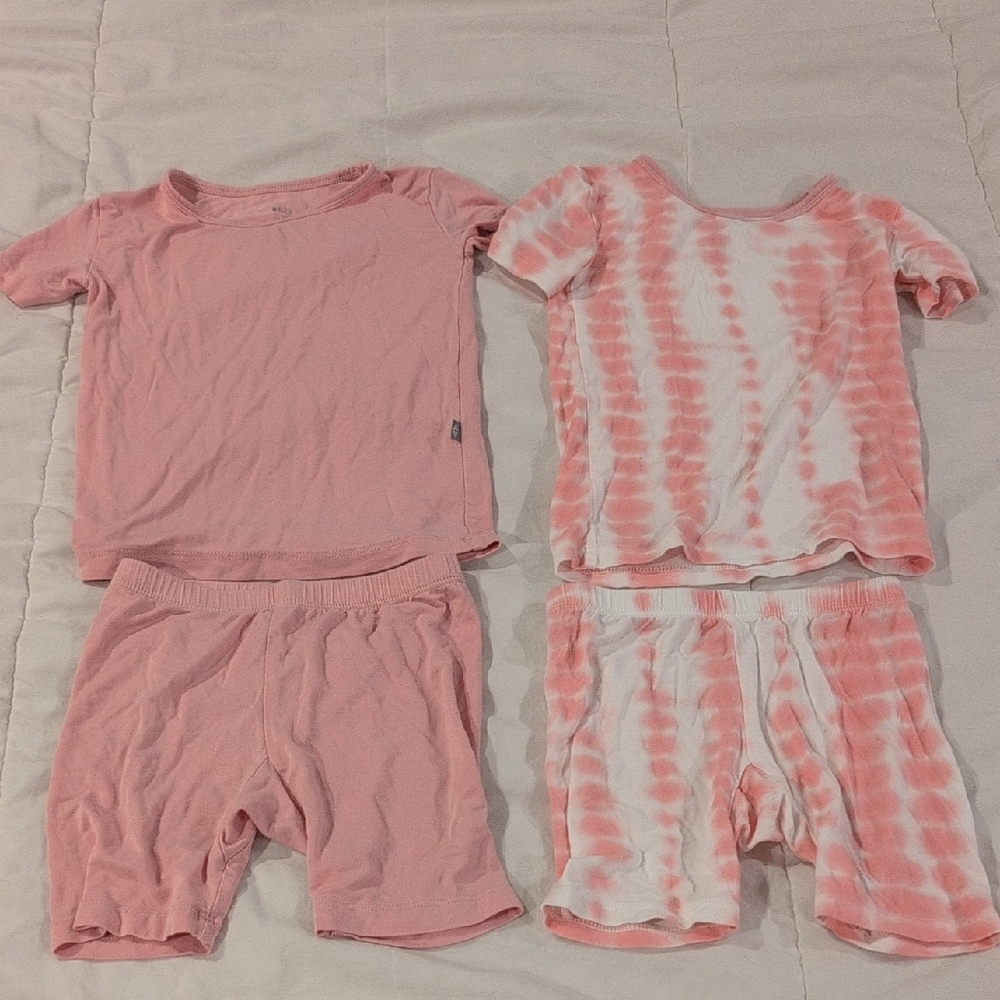 KyteBaby pink And Tie Dye Pajamas